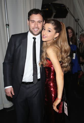 <p>Chelsea Lauren/AMA2013/Getty</p> Scooter Braun and Ariana Grande in Los Angeles in November 2013