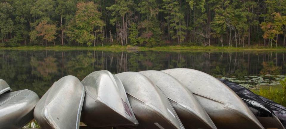 Rent a boat or bring your own and paddle the small, peaceful lake at Daingerfield.