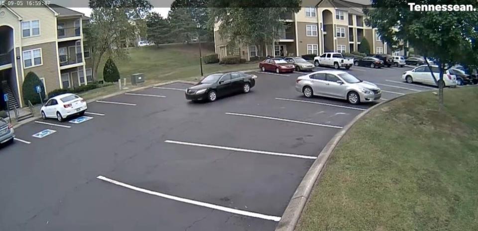 A 2019 rape victim's stolen Toyota Camry caught on video leaving the Bell Road apartment complex where she lived.