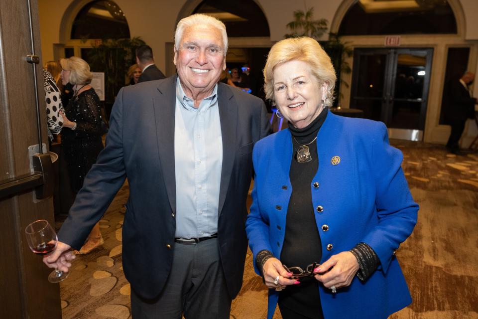 Author Opal Singleton attends the Rotary District 5330's Community Fundraising Dinner to Fight Against Human Trafficking on Jan. 29, 2022, with husband Ken Hendershot.