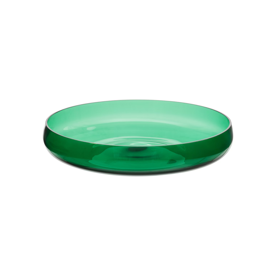 Green glass bowl