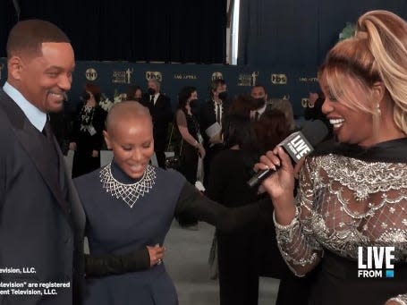 will smith, jada pinkett smith, and laverne cox on the SAG Awards red carpet