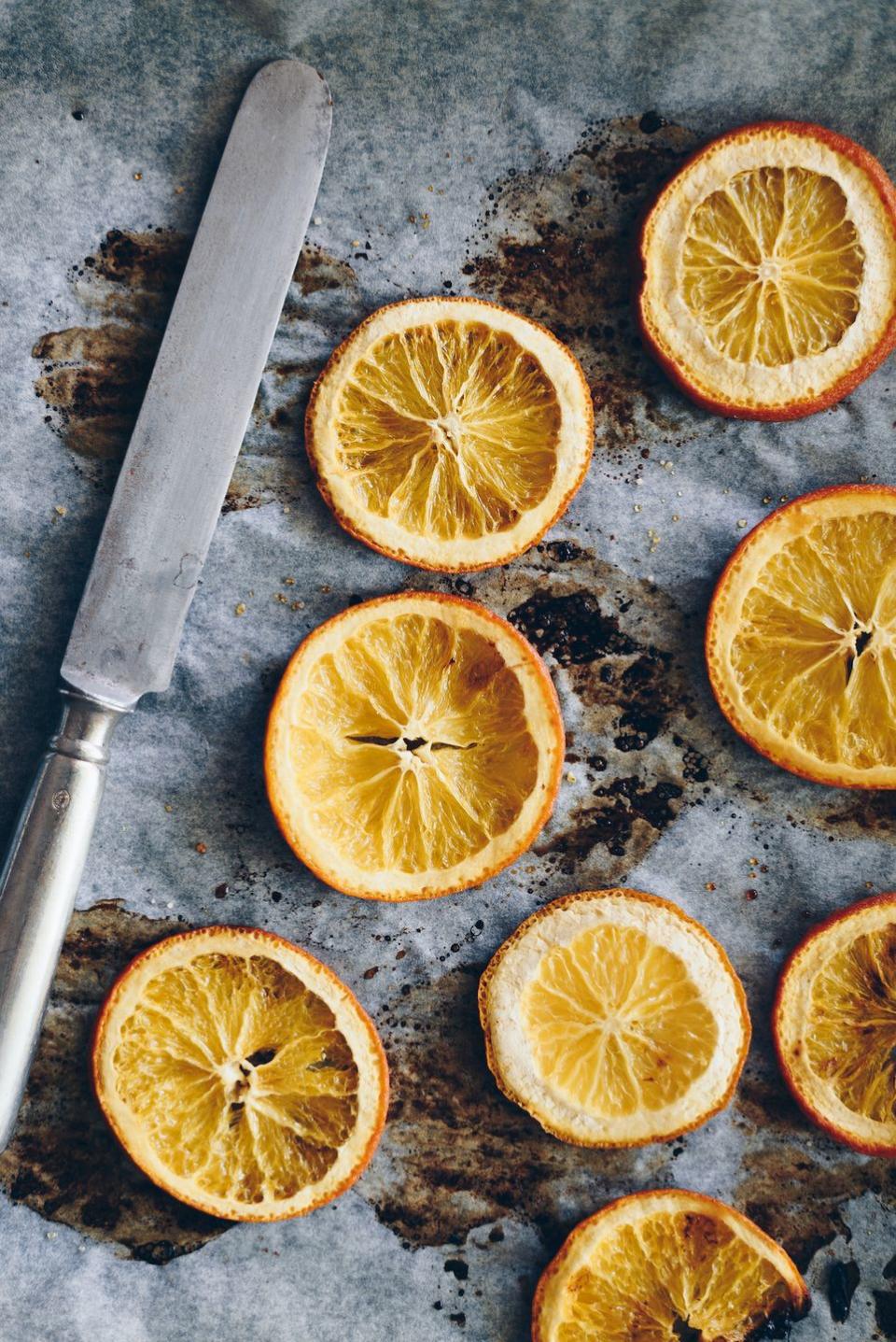 full frame shot of dried orange slices