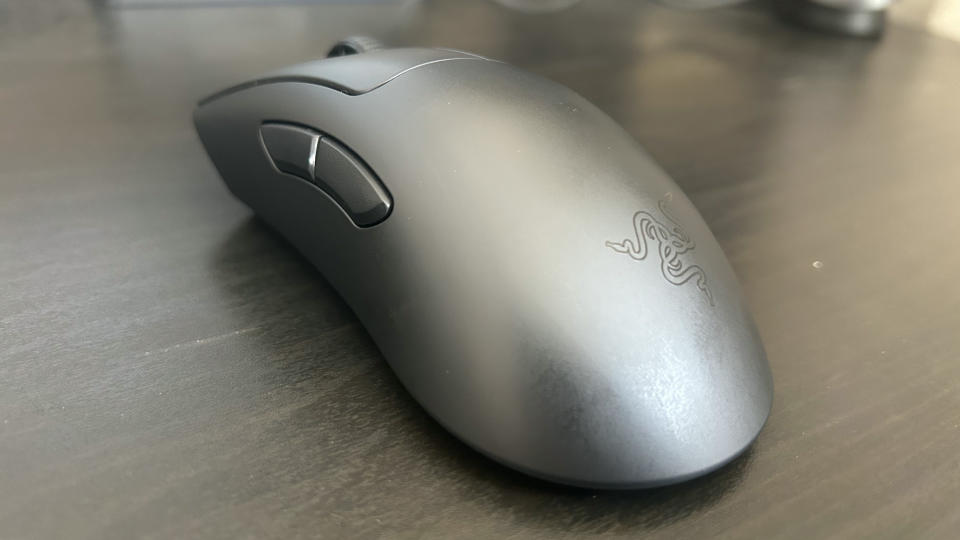 Razer DeathAdder V3 mouse from behind