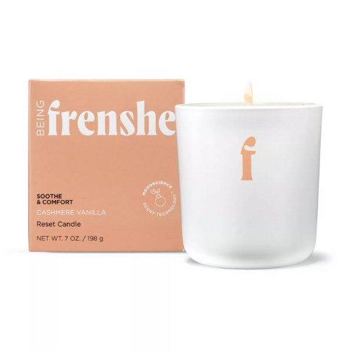 Being Frenshe Cashmere Vanilla Candle and Packaging