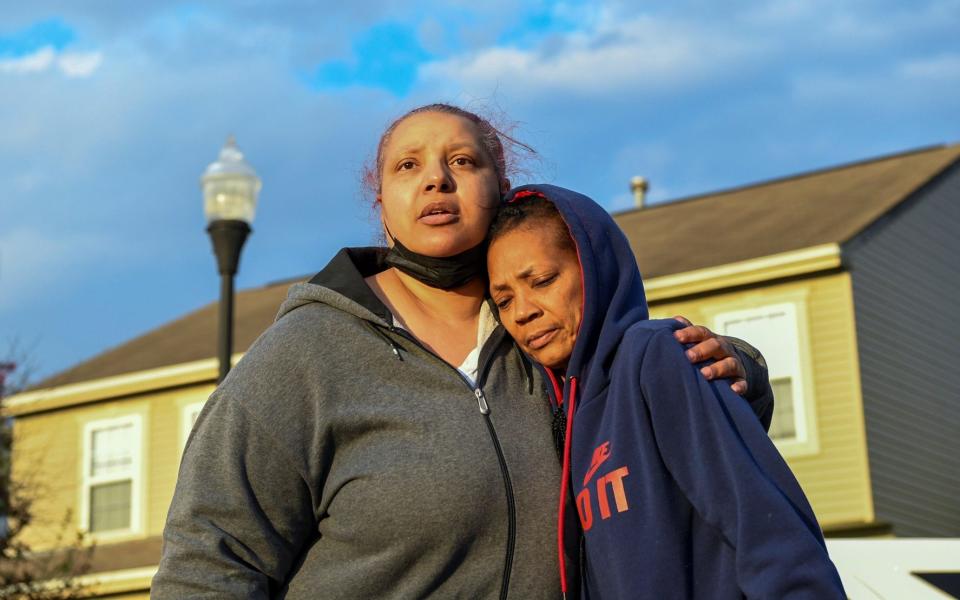 Hazel Bryant reacts after her niece, 15-year-old Makiyah Bryant, was fatally shot by a police officer in Columbus, Ohio, - Reuters