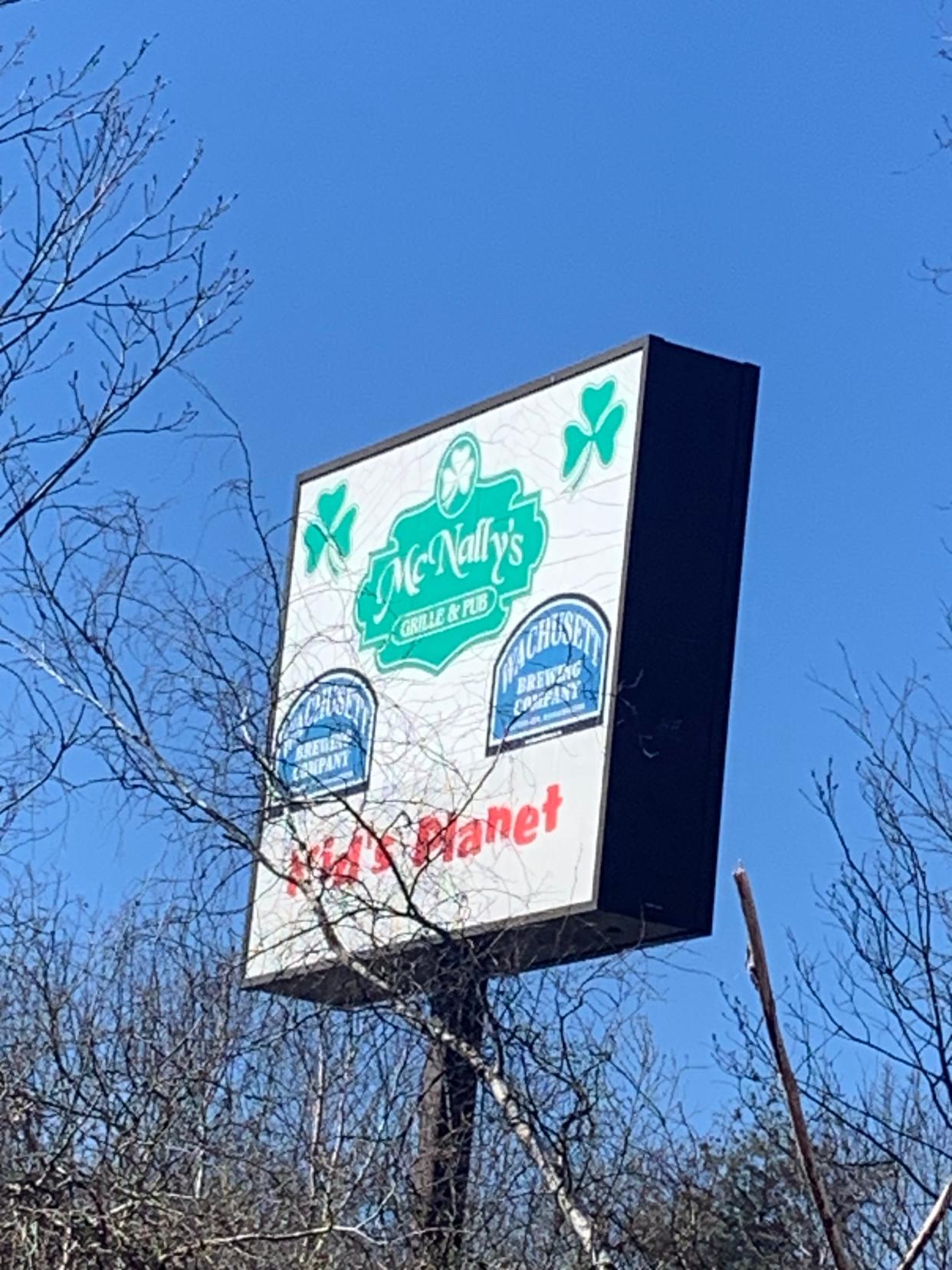 The familiar sign remains on Rte. 2 in Westminster, but the former McNally's restaurant at 88 Sargent Road was recently demolished to make way for a possible housing project.