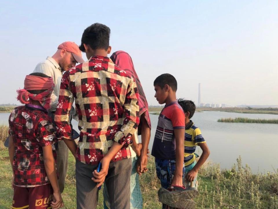 Arizona-raised author Stephen Robert Miller reporting in southwest Bangladesh at the Rampal Coal Plant for his latest book, "Over the Seawall."