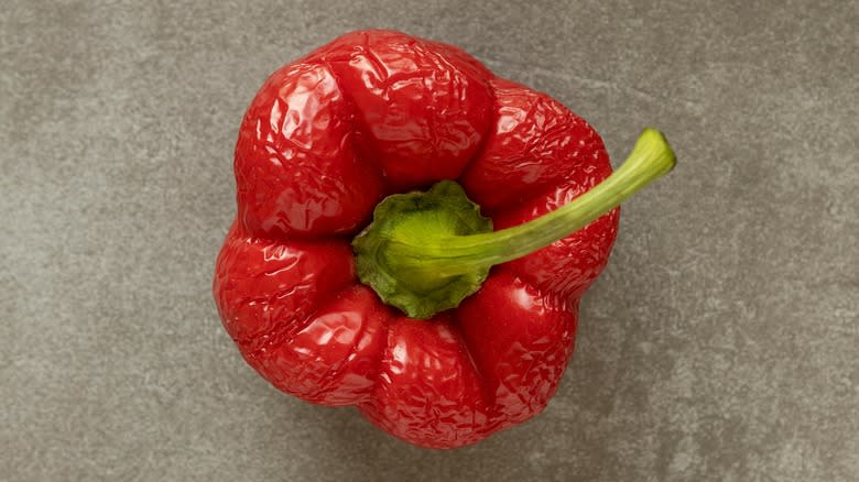 wrinkled red bell pepper