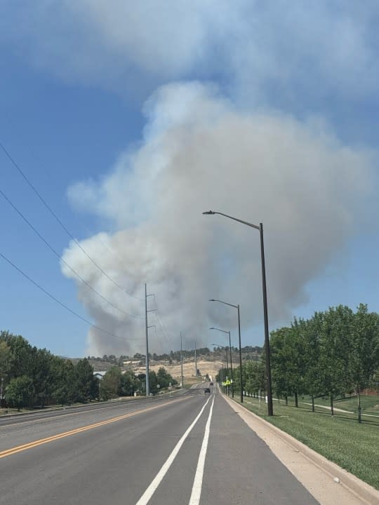The Alexander Mountain Fire burning in Larimer County on July 29, 2024.
