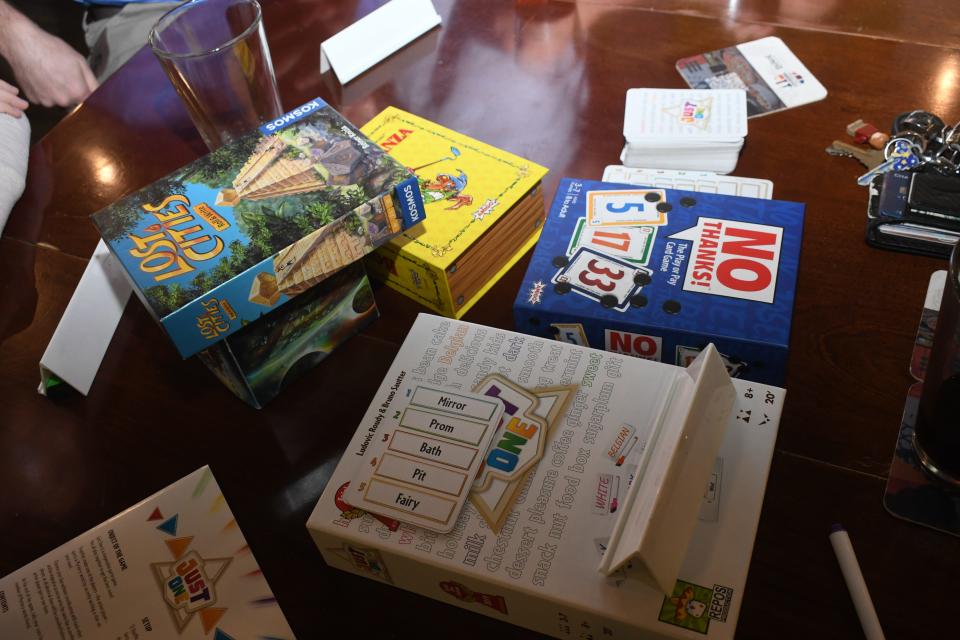 Some of the hobby board games played by members of the Central Louisiana Gamer’s Guild include "Lost Cities," "Just One," "Bohnanza," and "Star Realms."