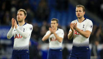 Tottenham Hotspur’s Christian Eriksen (left) and Harry Kane (right) were both on target in Cardiff (Mark Kerton/PA)