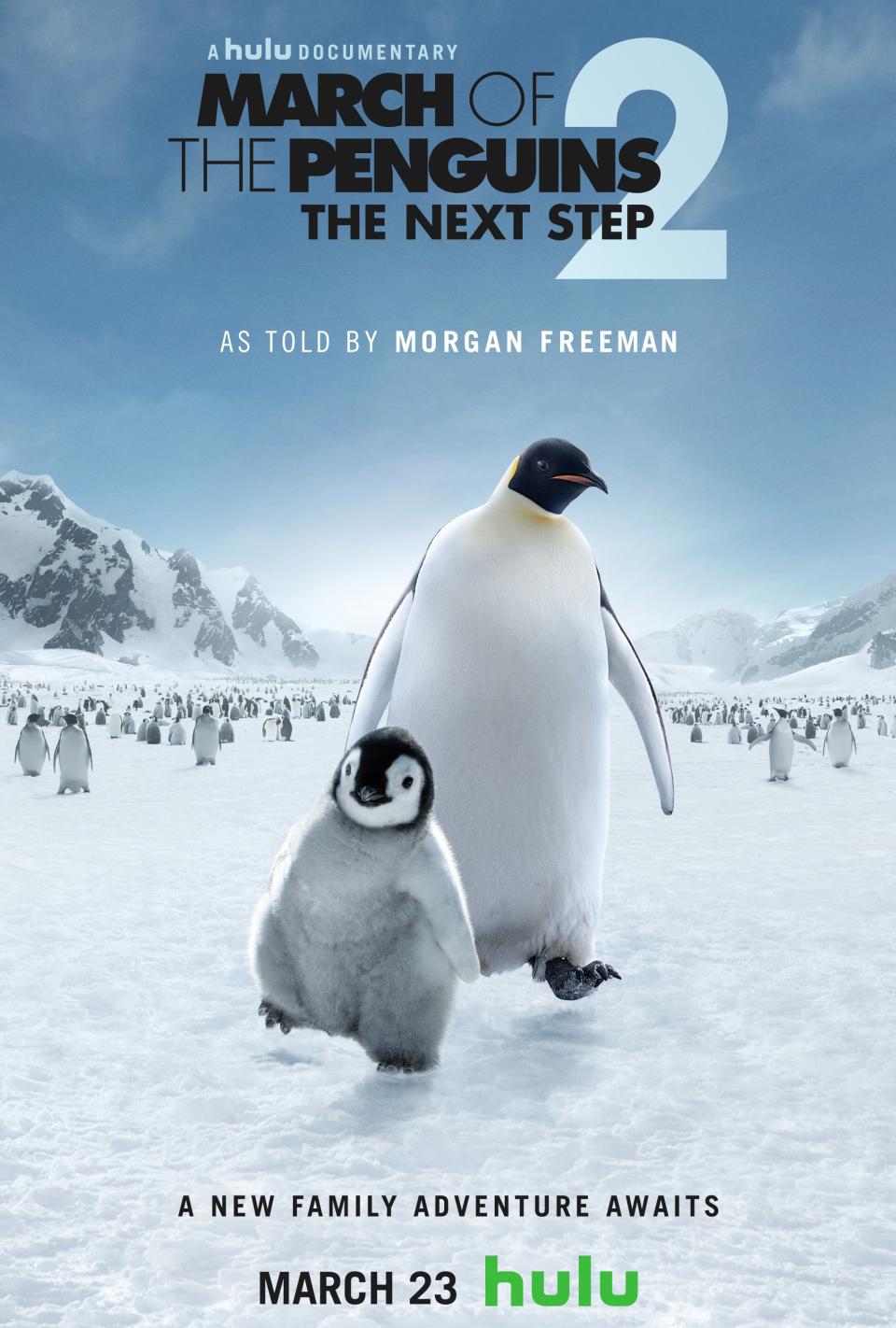 A poster for <i>March of the Penguins 2</i>. (Hulu)