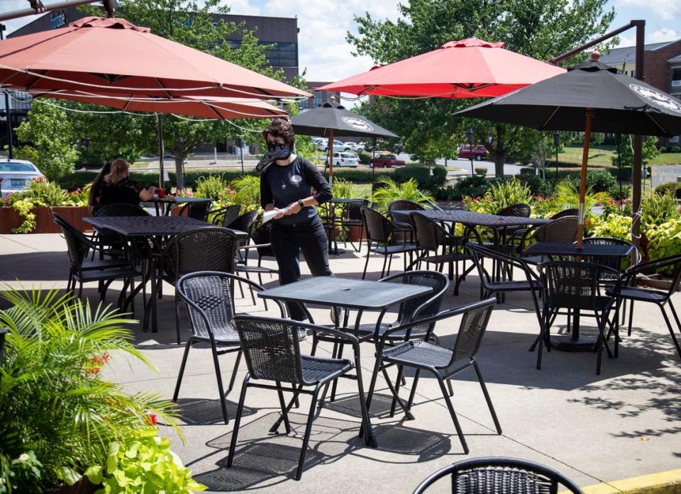 The patio at J. Render’s Southern Table & Bar is a popular dining spot in the Beaumont area.