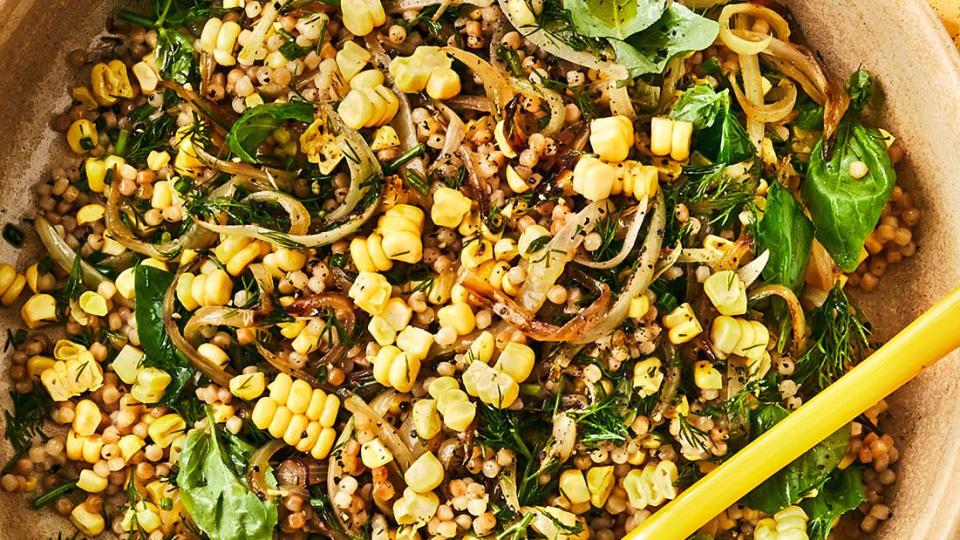 Toasted Israeli Couscous With Corn and Herbs Recipe