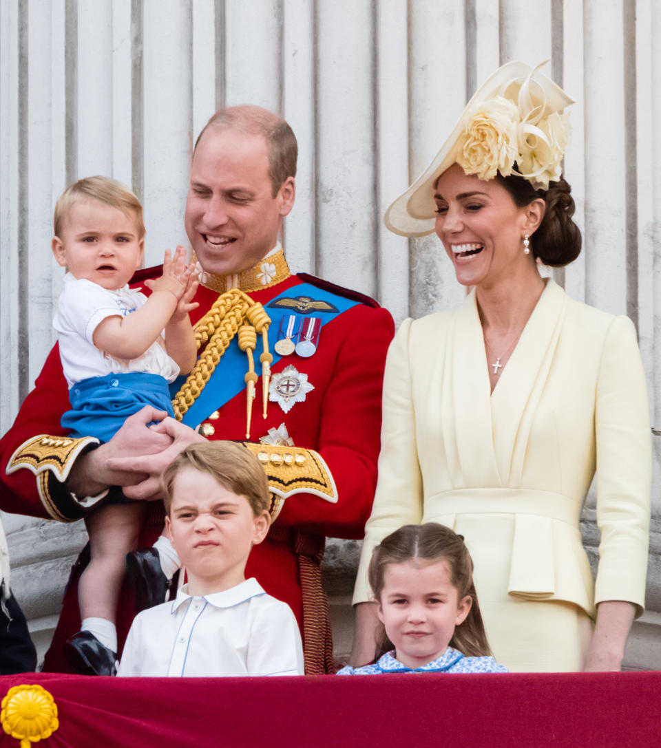 Prince George watches Trooping the Colour in June with his brother, Prince Louis, sister Princess Charlotte and their parents. (Photo: Samir Hussein via Getty Images)