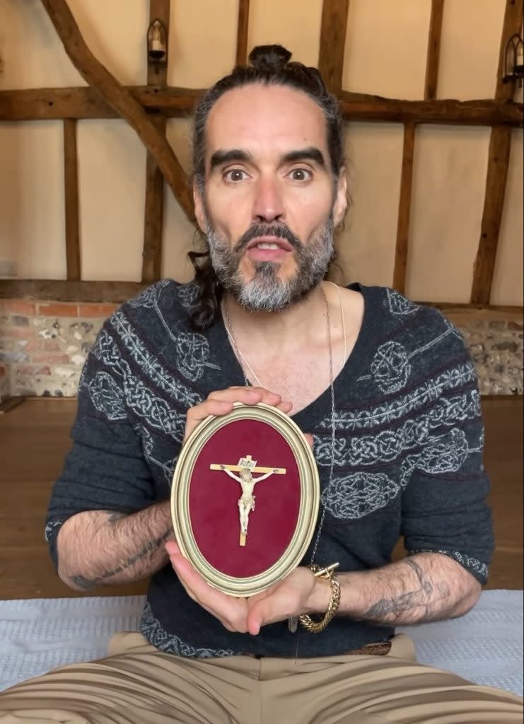 The scandal-scarred comedian, 48, said the baptism has left him feeling “transitioned.” Russell Brand / Instagram