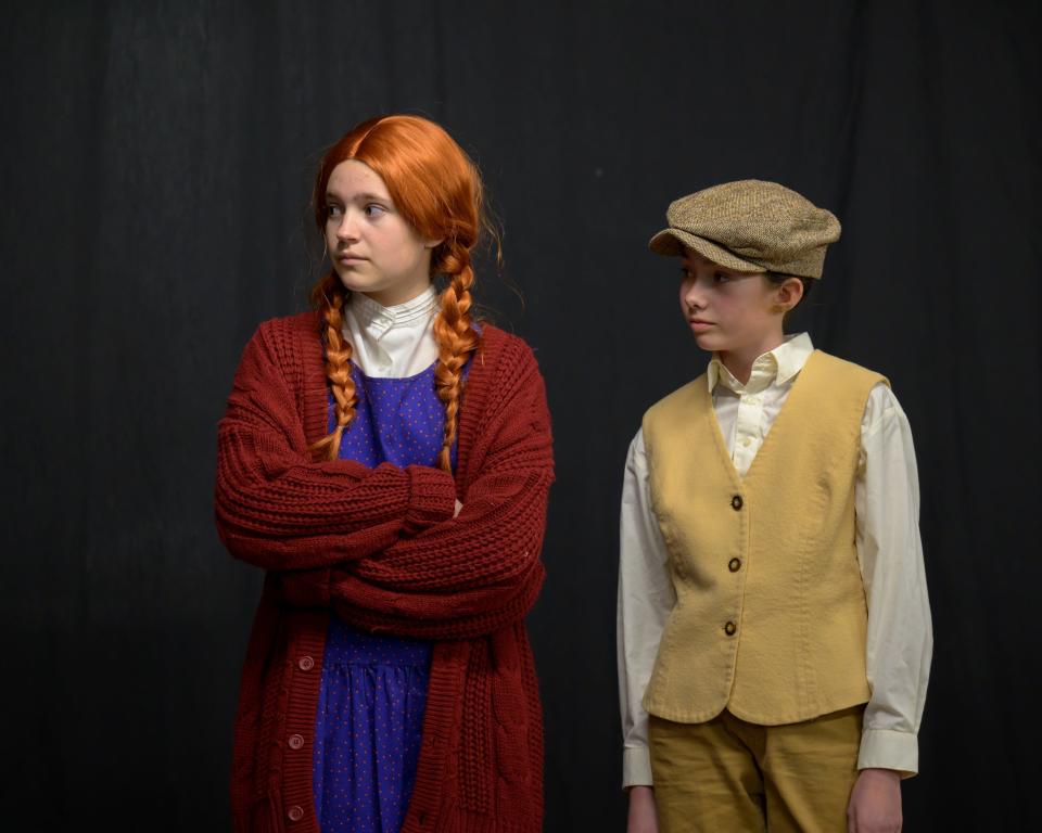 Ella Noblitt and Krissidy Parnell rehearse for "Anne of Green Gables" on Thursday, January 25, 2024 at Encore Theatre in Tulare.