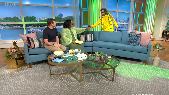 The TV star amused Alison Hammond and Dermot O'Leary. (ITV screengrab)