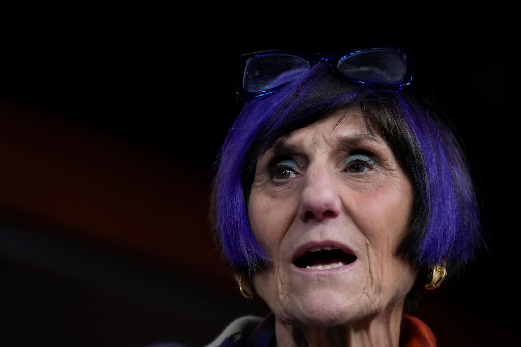 Rep. Rosa DeLauro (D-CT) speaks during a news conference with House Democratic leadership (Photo by Drew Angerer/Getty Images)
