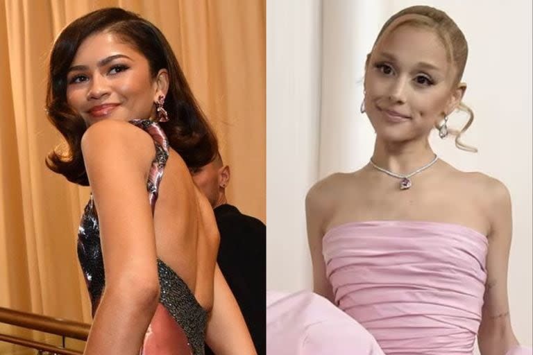 Zendaya y Ariana Grande brillaron en la alfombra roja de los Premios Oscar 2024 (Foto: VALERIE MACON - AFP / Richard Shotwell - Invision)