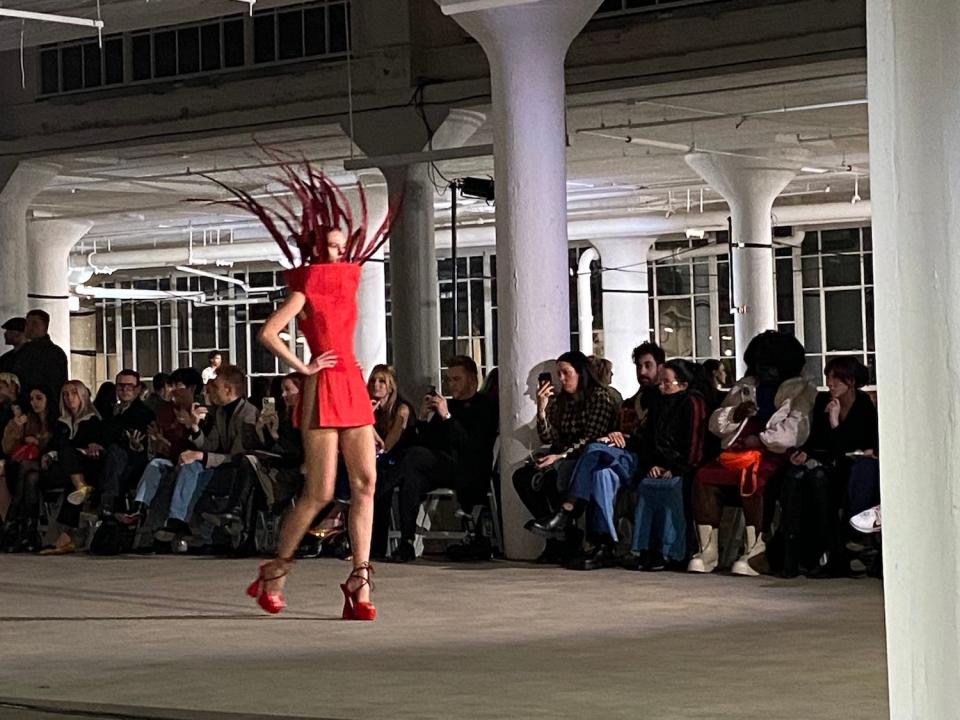 A model walks during Christian Cowan's Fall/Winter 2023 show.