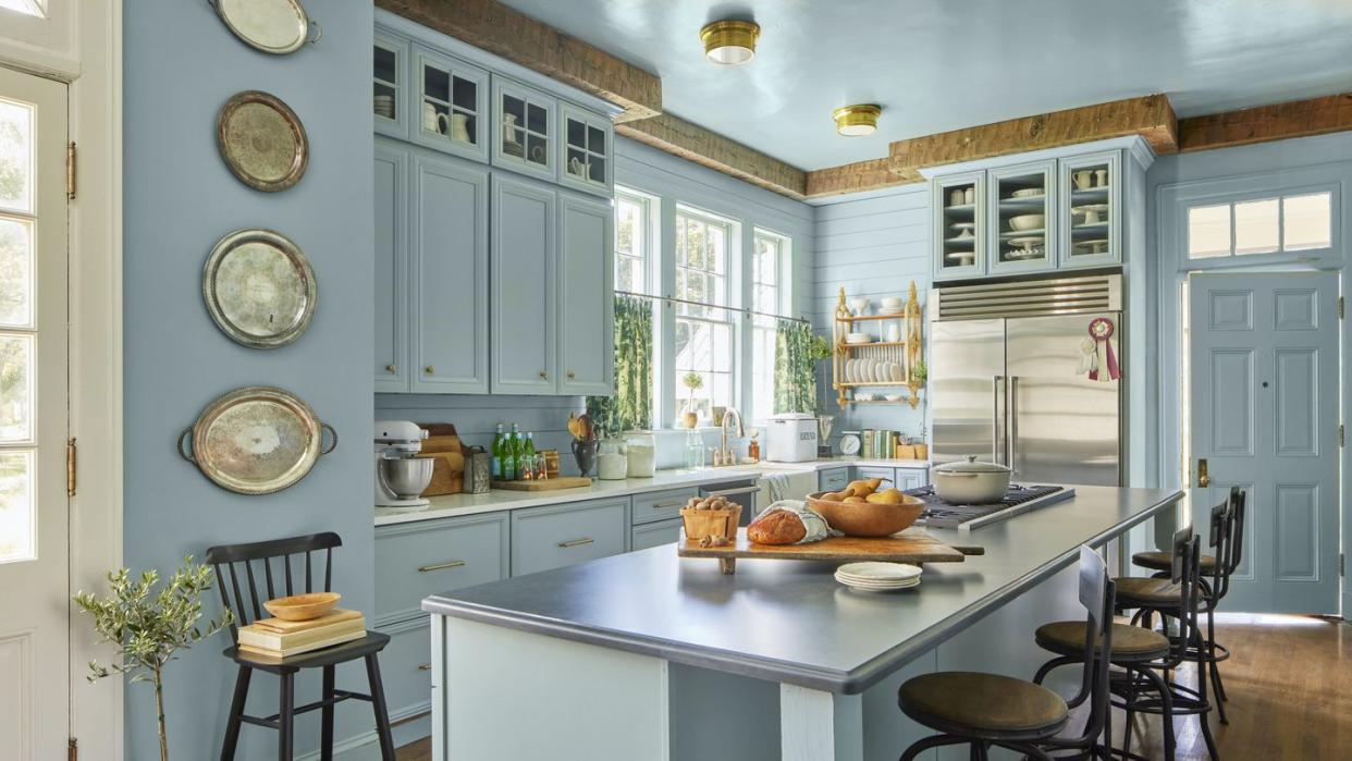 mississippi farmhouse makeover takeover blue kitchen