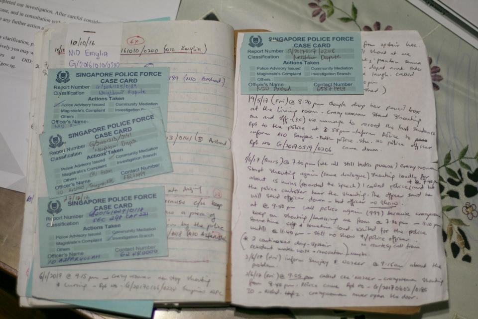Marliah's diary detailing her ordeal. (Photo: Dhany Osman/Yahoo News Singapore)