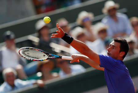 Tennis - French Open - Roland Garros, Paris, France - 28/5/17 Australia's Bernard Tomic in action during his first round match against Austria's Dominic ThiemReuters / Gonzalo Fuentes