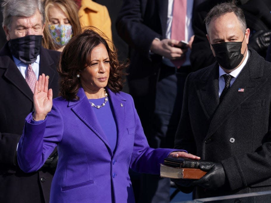 Vice President Kamala Harris takes the oath of office