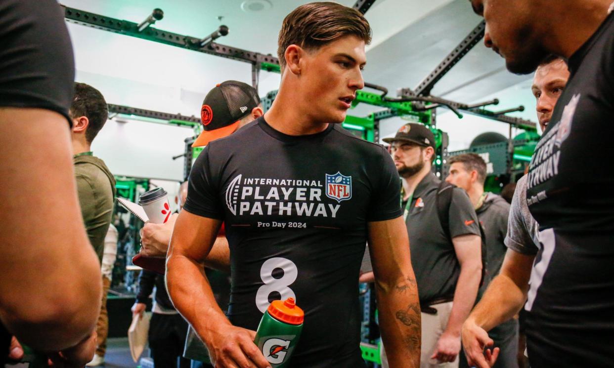 <span>Louis Rees-Zammit has worked out for NFL teams in recent weeks.</span><span>Photograph: Zuma Press Inc/Alamy</span>