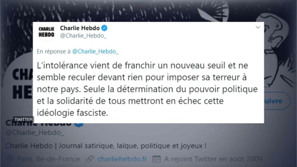 Charlie Hebdo a réagi après qu'un enseignant a été décapité à Conflans-Sainte-Honorine. - Charlie Hebdo / BFMTV