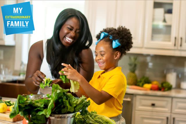 <p>Danielle Finney</p> Nicole Walters with daughter Ally in the kitchen