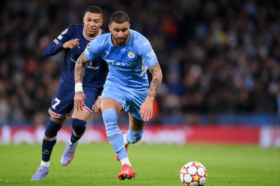 Battle: Walker and Mbappe have met on 3 occassions, with Walker winning twice and losing once (Getty Images)