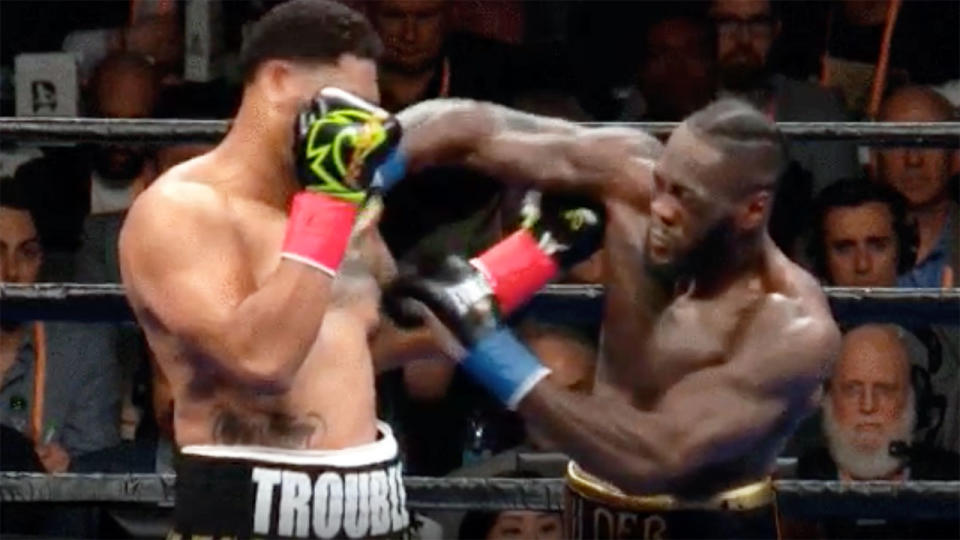 Wilder got the job done with a vicious first round KO of Breazeale. Pic: Showtime
