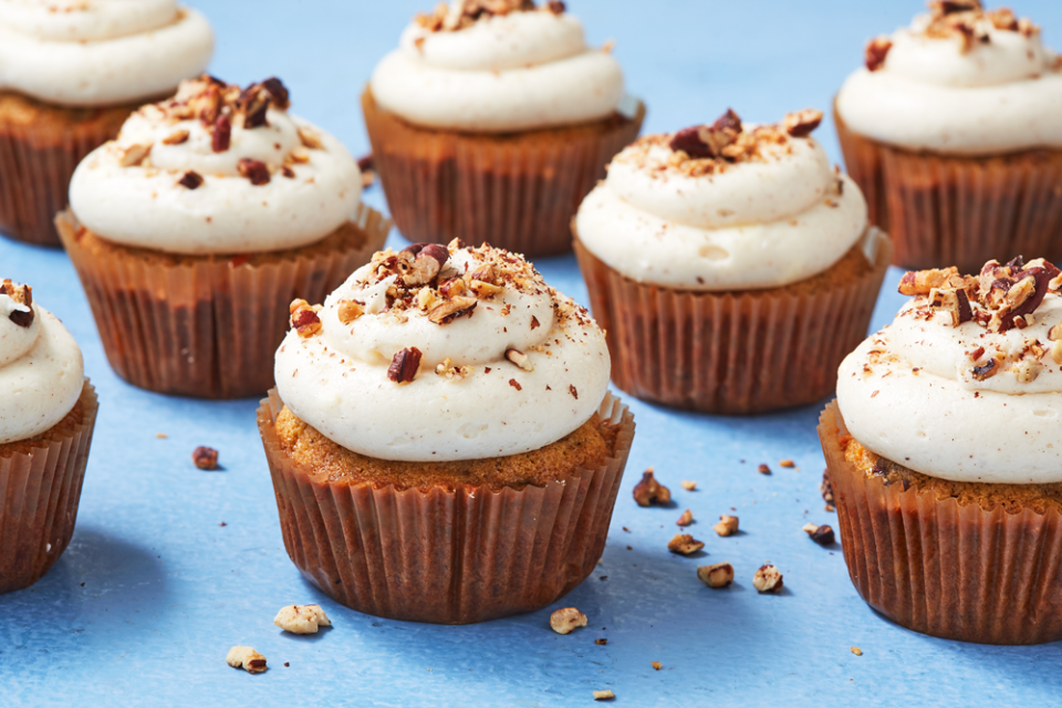 <p>Come for the carrot cake. Stay for the cream cheese frosting.</p><p>Get the recipe from <a href="https://www.delish.com/cooking/recipe-ideas/recipes/a43390/carrot-cake-cupcakes-recipe/" rel="nofollow noopener" target="_blank" data-ylk="slk:Delish;elm:context_link;itc:0;sec:content-canvas" class="link ">Delish</a>.</p>