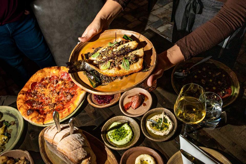 A spread of dishes at Esther's Kitchen restaurant in Las Vegas