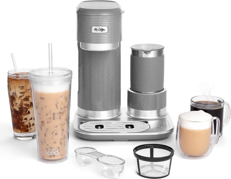 Mr. Coffee 4-in-1 Single-Serve Latte Lux, Iced, and Hot Coffee Maker with Milk Frother