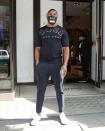 <p>The boxer wore a Hugo Boss mask to for the launch of his capsule collection with the brand in London.</p>