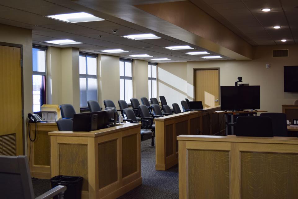 Courtroom 2B sits on the second floor of the Lincoln County Courthouse, across from the state's attorney office, on Tuesday, January 25, 2022.