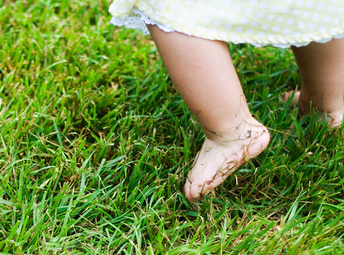 6. Run barefoot through freshly cut grass