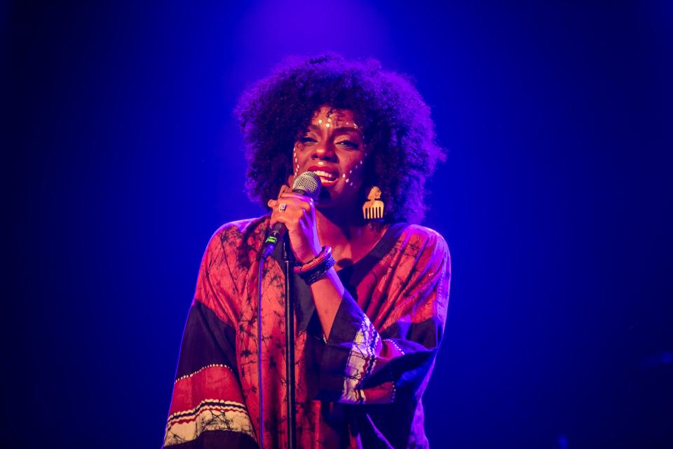 Camille Sledge of Phoenix Afrobeat Orchestra performs at The Van Buren in 2019.