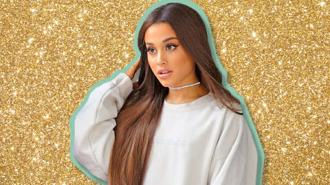 Gold Glitter Mini Dresses Inspired by Ariana Grande - Grazia