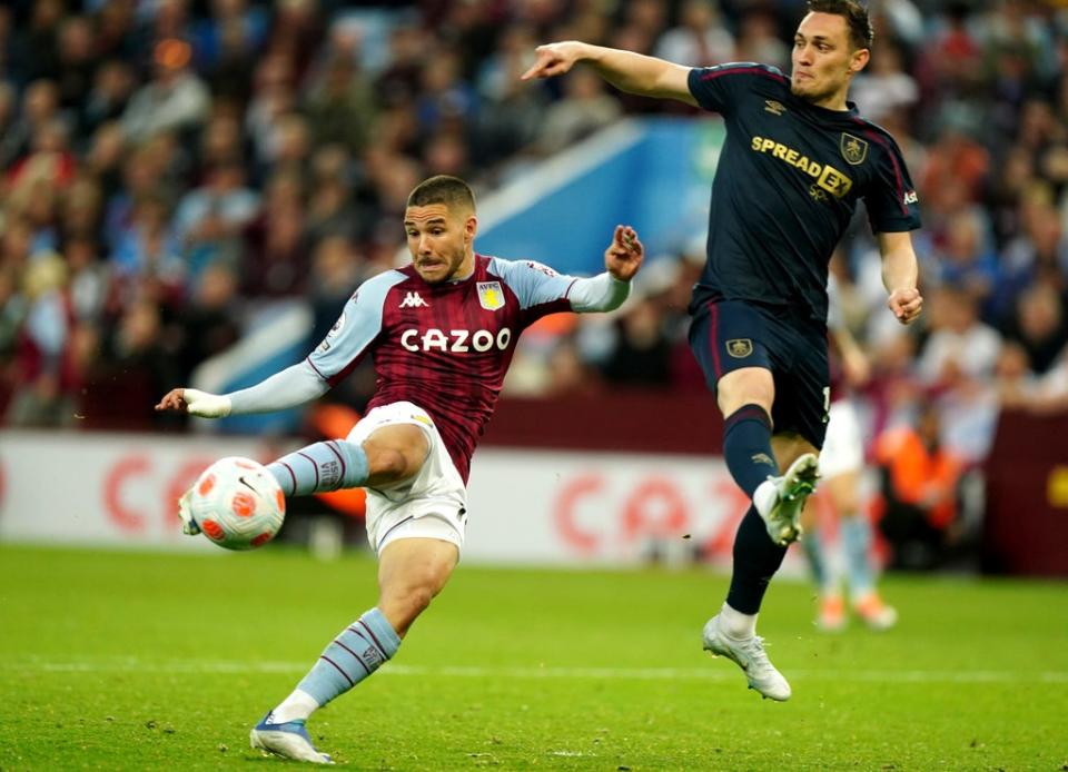 Aston Villa’s Emi Buendia levelled against Burnley (Mike Egerton/PA) (PA Wire)