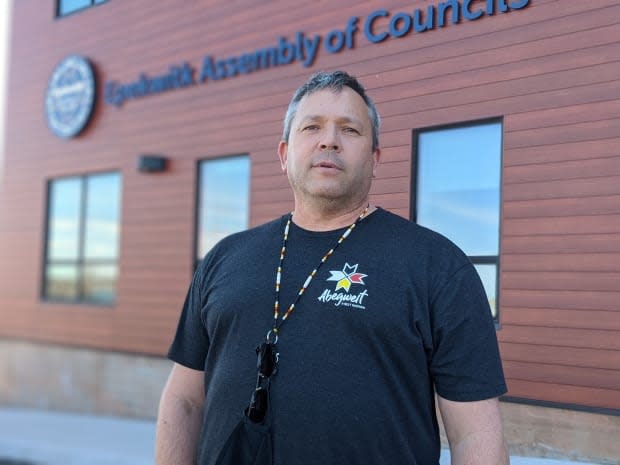 Chief Roddy Gould of the Epekwitk Assembly of Councils says the controversy around the Sir. John A Macdonald statue shows how badly education is needed. (Shane Hennessey/CBC - image credit)