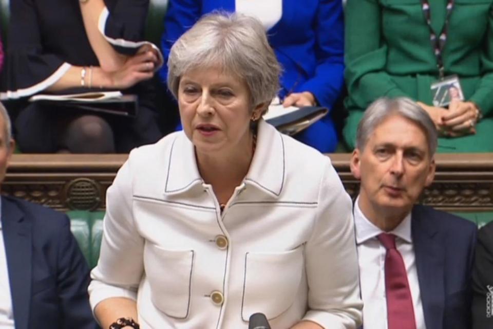 Theresa May addresses the House of Commons on Monday (PA)