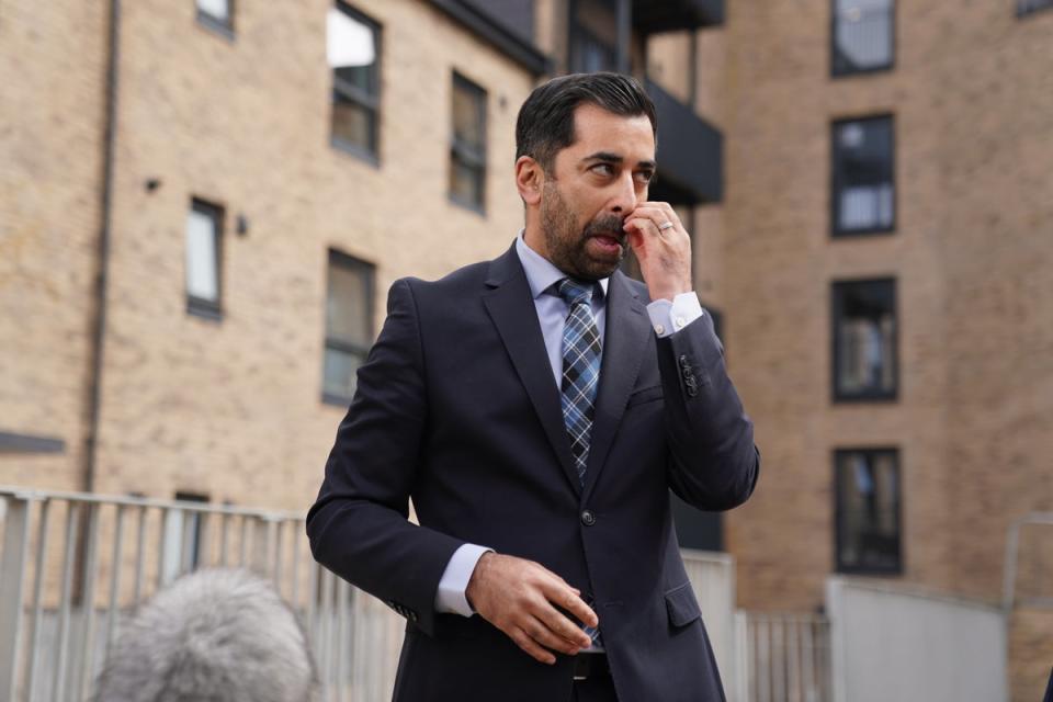 Humza Yousaf announced his resignation during a press conference (Andrew Milligan/PA Wire)
