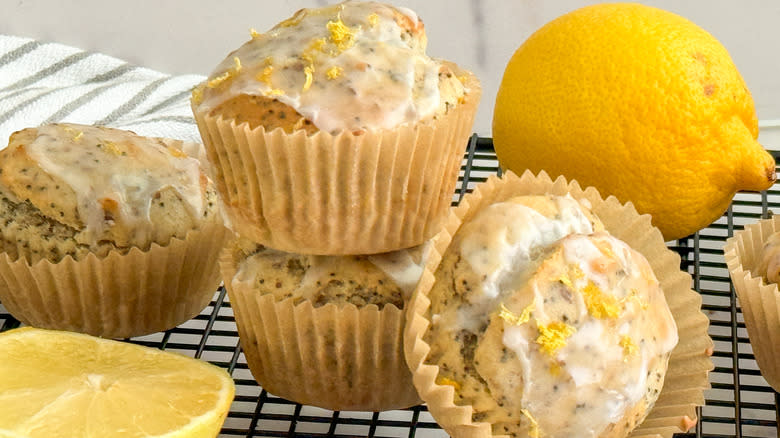 closeup of muffins