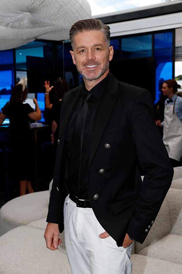 Jock Zonfrillo attends Victoria Derby Day at Flemington Racecourse on Oct. 29, 2022, in Melbourne, Australia.