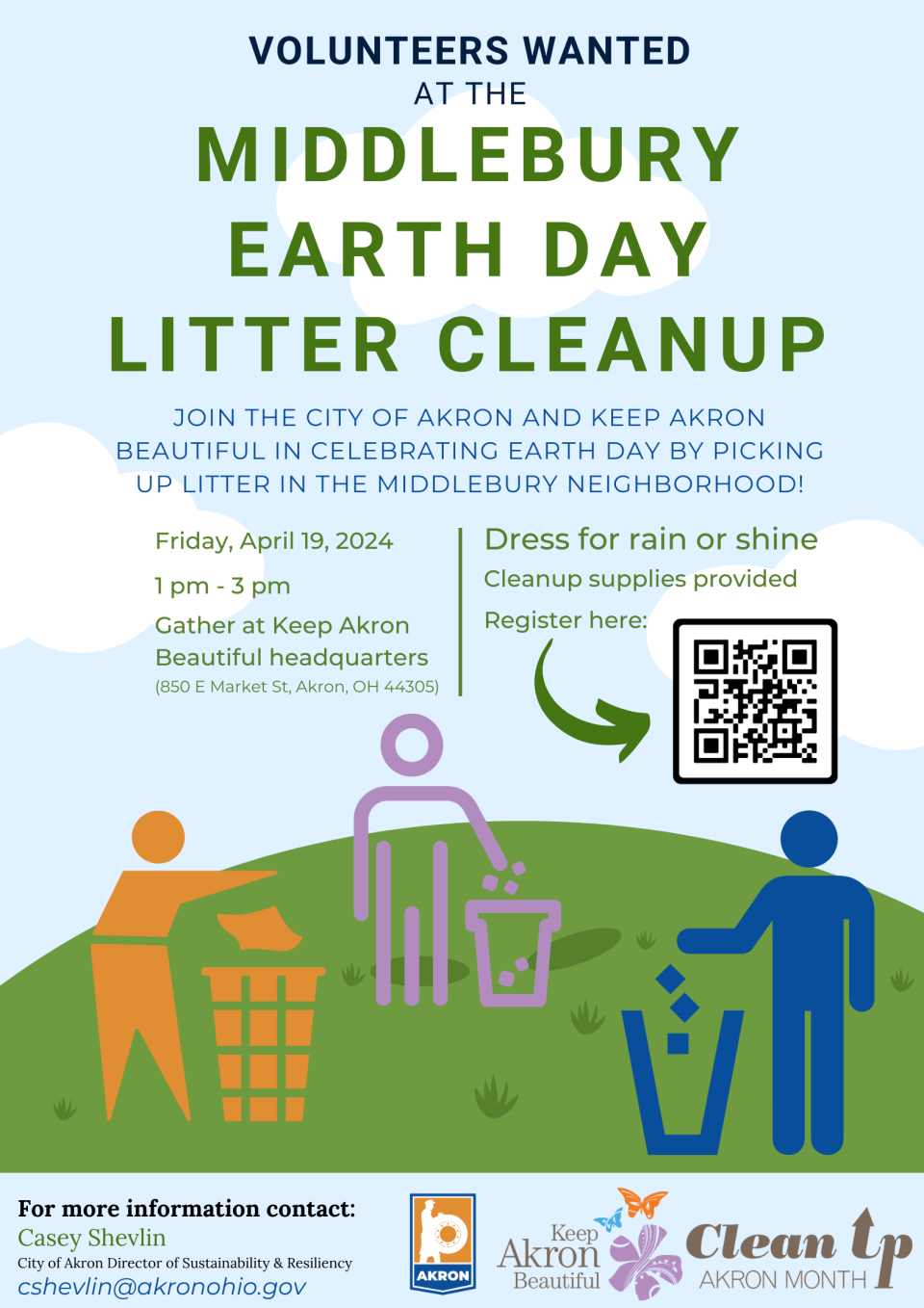 On Friday, the City of Akron and Keep Akron Beautiful are co-hosting a cleanup of the Middlebury neighborhood in honor of Earth Day.